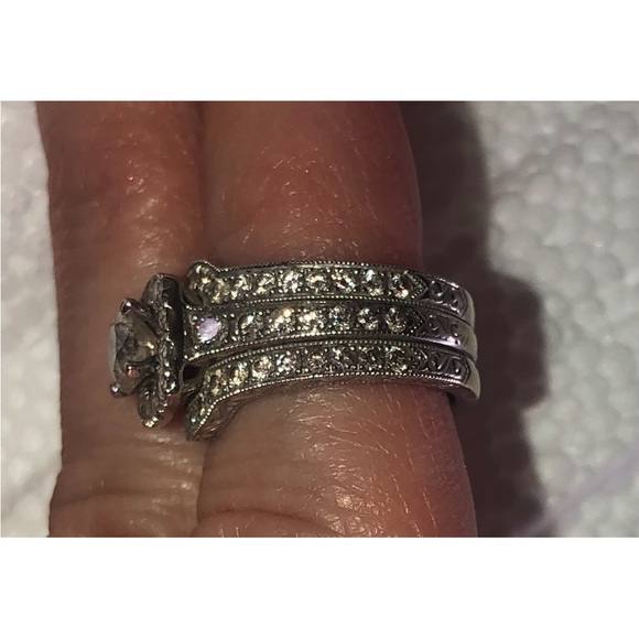 Neil Lane engagement ring, wedding band, and anniversary band. - Picture 5 of 15